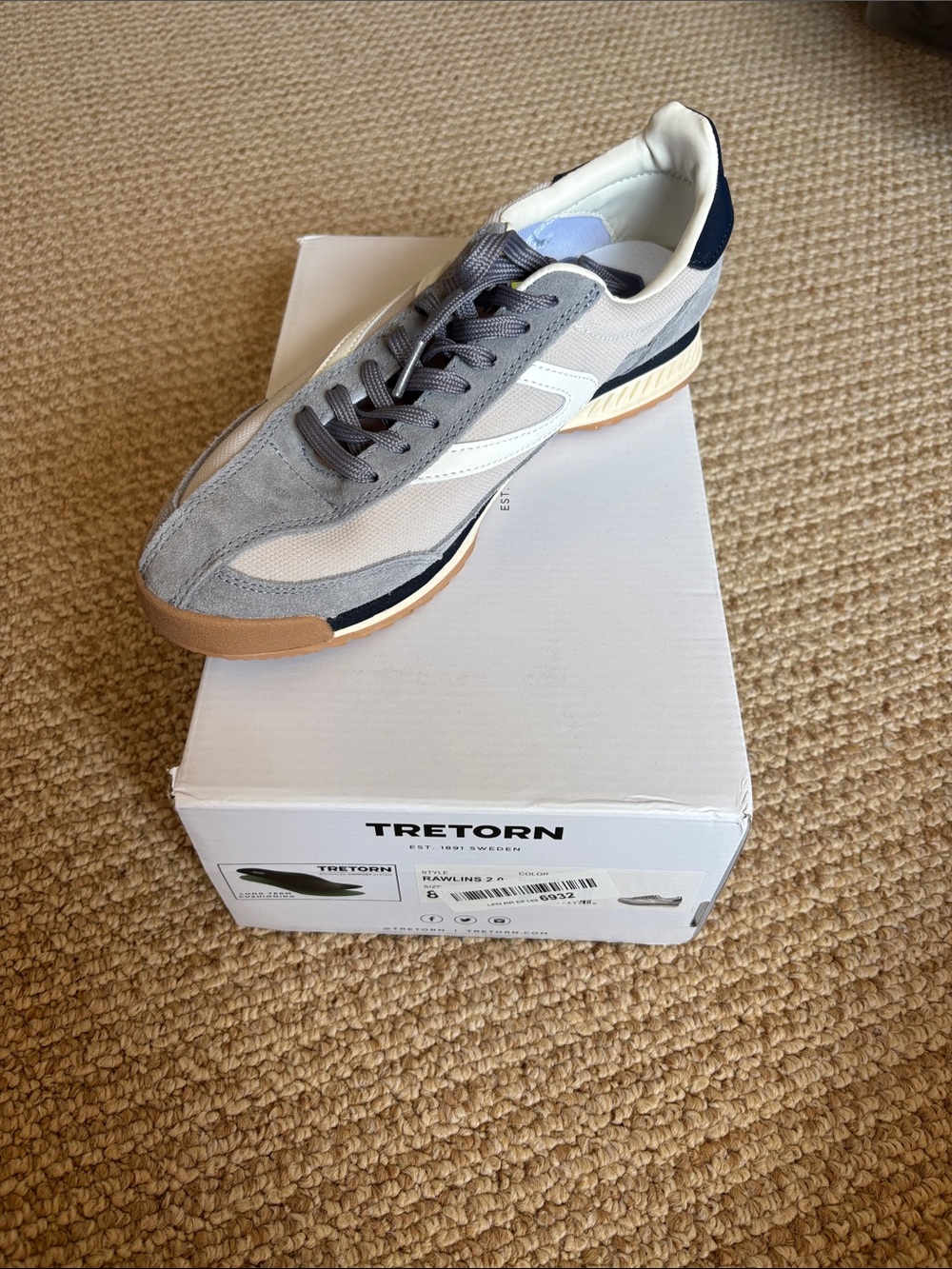 Tretorn Women’s Gray, Navy & Tan Low-Profile Sneakers